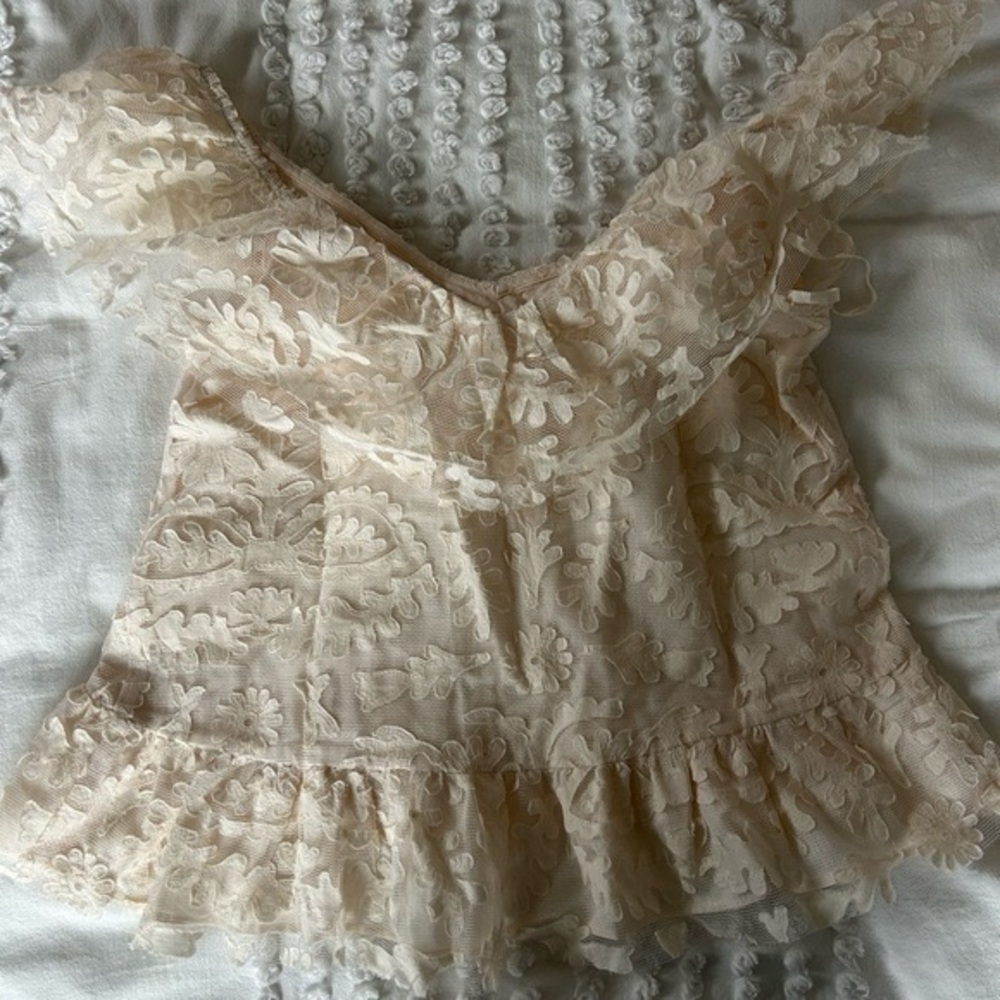ANTHROPOLOGIE TEXTURED OFF THE SHOULDER TOP - Picture 8 of 14